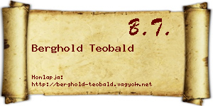 Berghold Teobald névjegykártya